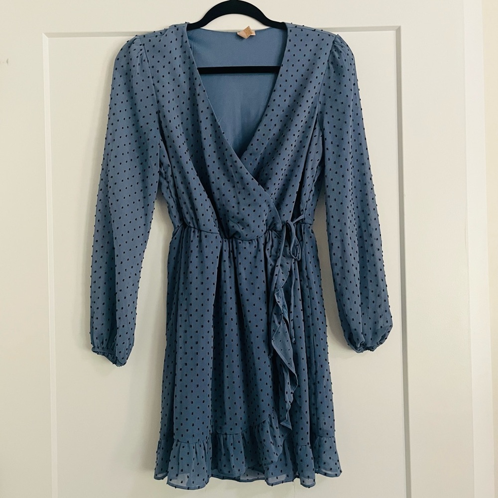 Lulus Dress Blue Polka Dot Dress